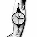 melting clock  tattoo design idea