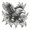 eagle head and wings tattoo design idea
