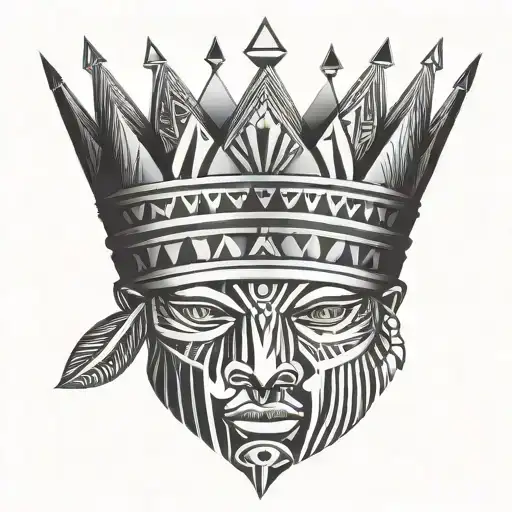 Crown black African tattoo design idea
