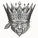 Crown black African tattoo design idea
