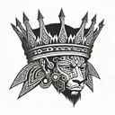 Crown black African tattoo design idea