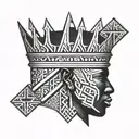 Crown black African tattoo design idea