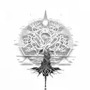 Roronoa zoro yinyan tree of life scorpio  tattoo design idea
