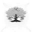 Roronoa zoro yinyan tree of life scorpio  tattoo design idea