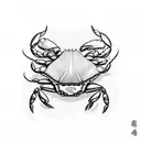 crab and the sea  tattoo design idea