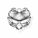 crab and the sea  tattoo design idea