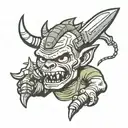 fallout vault boy deathclaw head machete  tattoo design idea