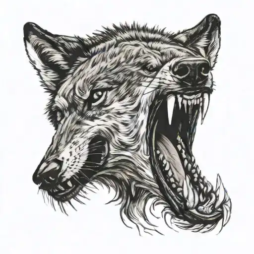 wolf snarling at bear head tattoo design idea