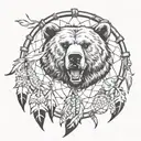 bear claw dream catcher entangled tattoo design idea