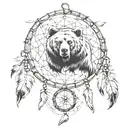 bear claw dream catcher entangled tattoo design idea