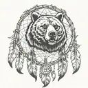 bear claw dream catcher entangled tattoo design idea