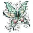 fairy wings tattoo design idea