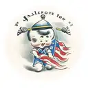 antique calender, with the hand of two children pointing at 31/12 tattoo design idea