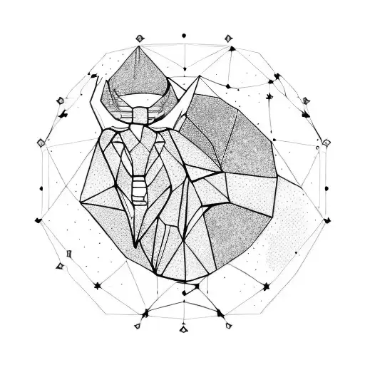 Taurus and Leo star constellations combined tattoo design idea