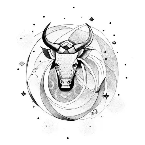 Taurus and Leo constellations together tattoo design idea