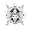 Taurus and Leo constellations together tattoo design idea