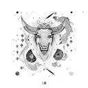 Taurus and Leo constellations together tattoo design idea