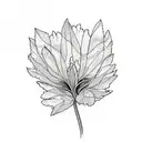 Tulips with oak tree leaves tattoo design idea