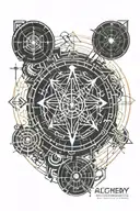 alchemy transmutation circle tattoo design idea