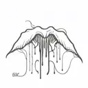 vampire bites blood dripping tattoo design idea
