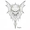 vampire bites name tattoo design idea