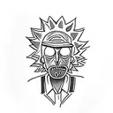 rick an morty stuff going out a portal tattoo design idea