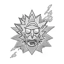 rick an morty stuff going out a portal tattoo design idea