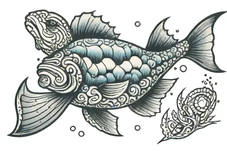 Just keep swimming tattoo design idea