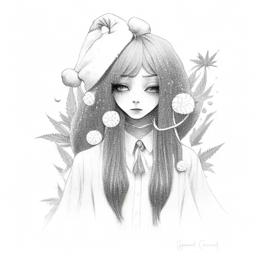 gingerbread girl weed tattoo design idea