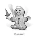 gingerbread man weed tattoo design idea