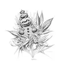gingerbread man weed tattoo design idea