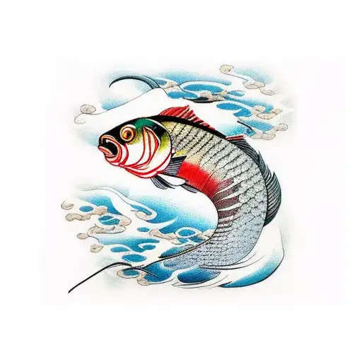 arowana fish tattoo design idea
