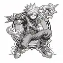 A tattoo design incorporating elements from My Hero Academia, Naruto, and Tokyo Revengers, symbolizing the client's love for anime tattoo design idea