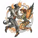 We're dancing like flames, flickering in the night tattoo design idea