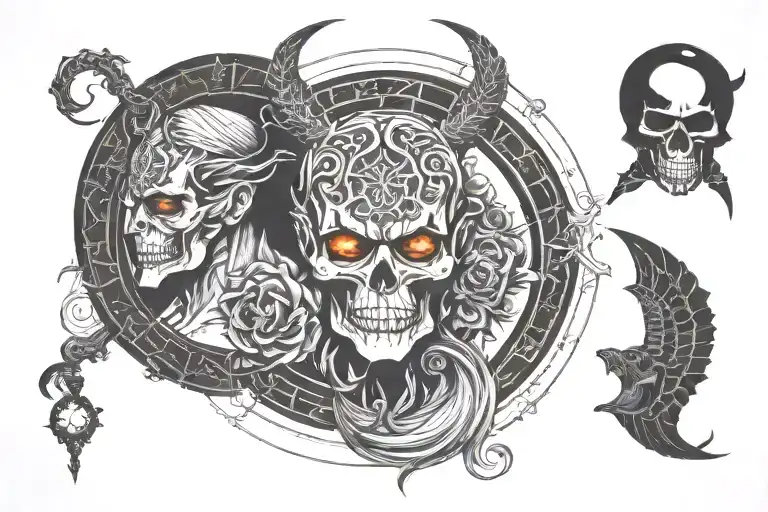 Hades God tattoo design idea