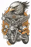 Harley Davidson eagle with badge tattoo design idea
