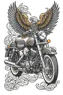 Harley Davidson eagle  tattoo design idea