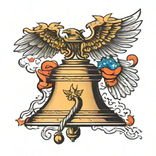liberty bell with eagle  tattoo design idea