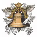 liberty bell with eagle  tattoo design idea
