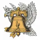 liberty bell with eagle  tattoo design idea