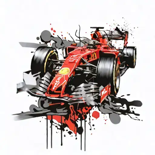 ferrari and micheal schumacher tattoo design idea