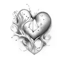 baby heart beat with a cursive m at the beginning and the end tattoo design idea