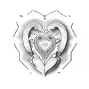 baby heart beat with a cursive m at the beginning and the end tattoo design idea