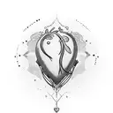 baby heart beat with a cursive m at the beginning and the end tattoo design idea