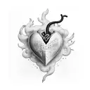 heart beat with the letter m tattoo design idea