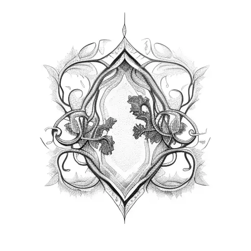 An intricate vine tattoo with book pages intertwined, symbolizing growth and knowledge tattoo design idea