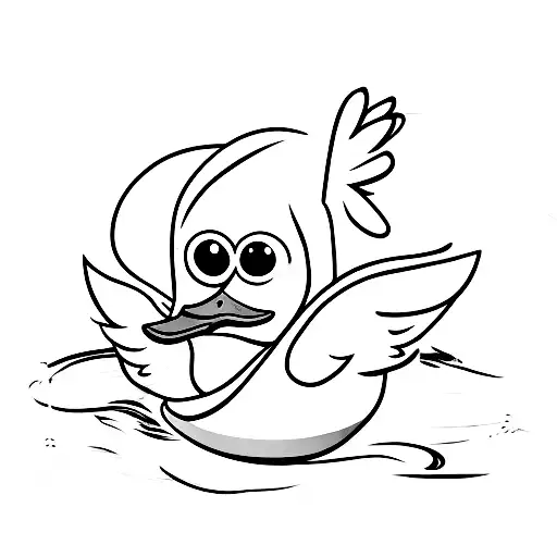 cartoon duck tattoo design idea