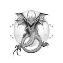 a dragon wrapped around a ninja tattoo design idea