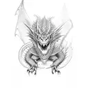 a dragon wrapped around a ninja tattoo design idea