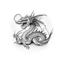 a dragon wrapped around a ninja tattoo design idea